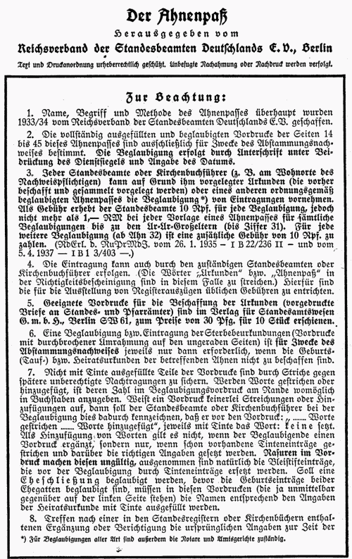 Ahnenpass von Harald Pratsch