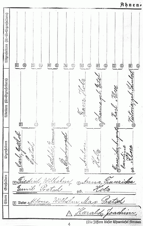 Ahnenpass von Harald Pratsch