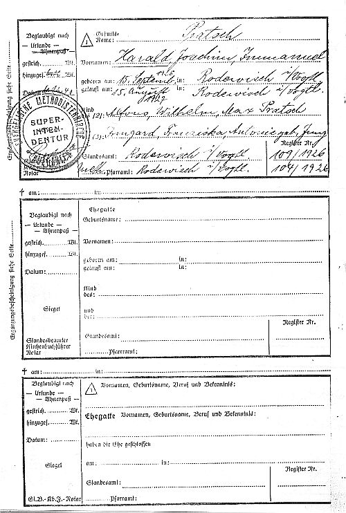 Ahnenpass von Harald Pratsch